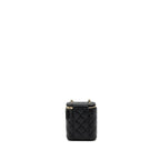 CHANEL VANITY CASE WITH DETAILED CHAIN CAVIAR BLACK LGHW