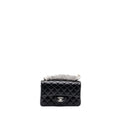 CHANEL MINI RECTANGULAR FLAP BAG LAMBSKIN BLACK WITH SHW (MICROCHIP)