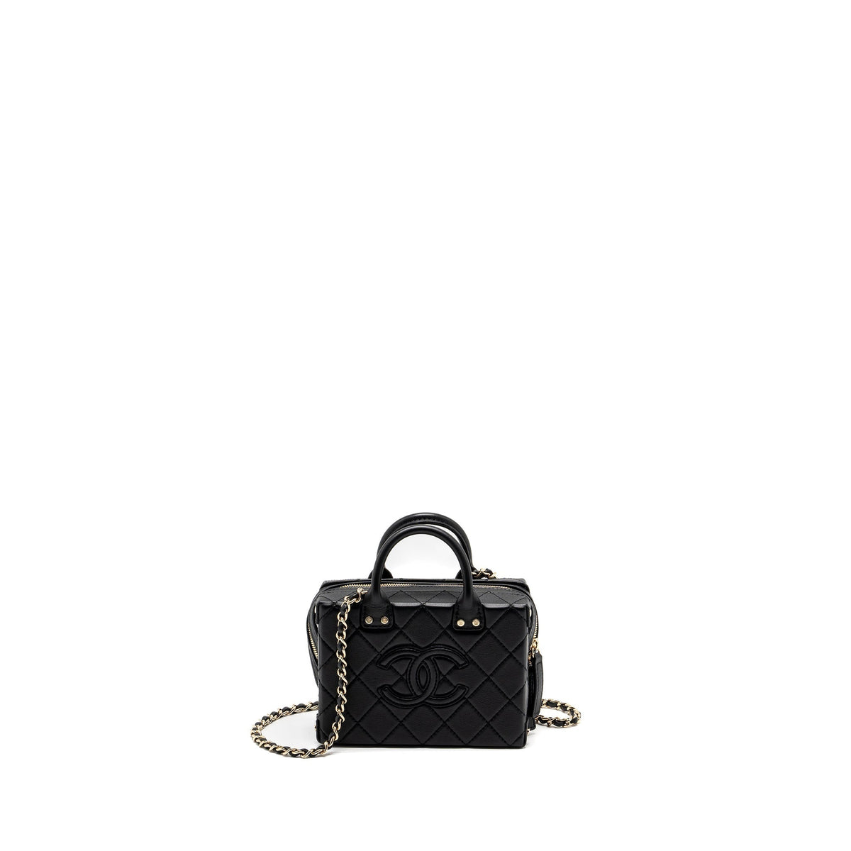 CHANEL 22B SMALL VANITY CASE CALFSKIN BLACK GHW (MICROCHIP)