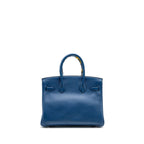 Hermes Birkin 30 Taurillon Novello S4 Deep Blue SHW