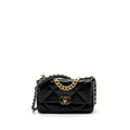 CHANEL SMALL 19 BAG LAMBSKIN BLACK MULTICOLOUR HARDWARE (MICROCHIP)
