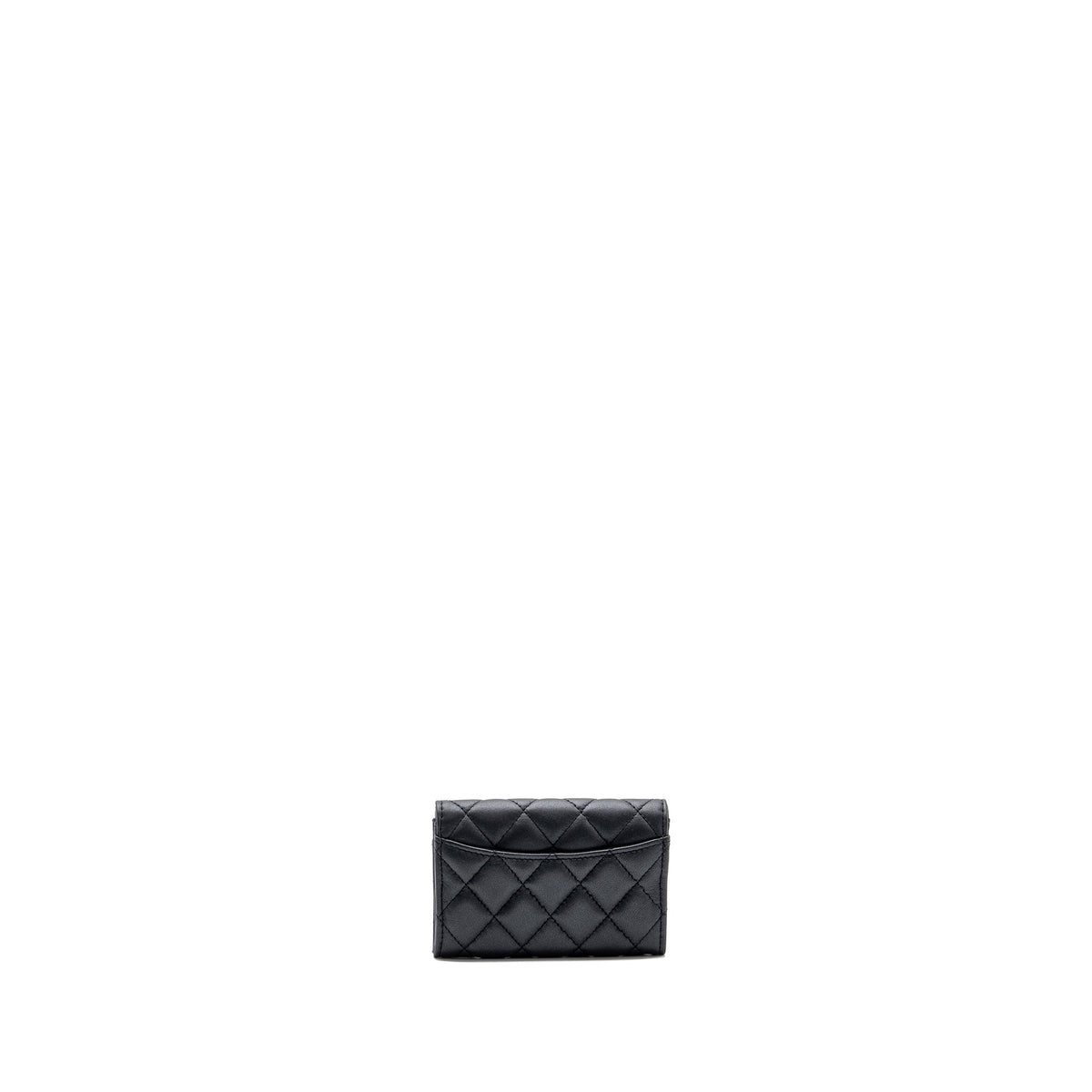 CHANEL CLASSIC FLAP CARD HOLDER LAMBSKIN SO BLACK SHW (MICROCHIP)