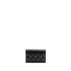 CHANEL CLASSIC FLAP CARD HOLDER CAVIAR BLACK GHW (MICROCHIP)