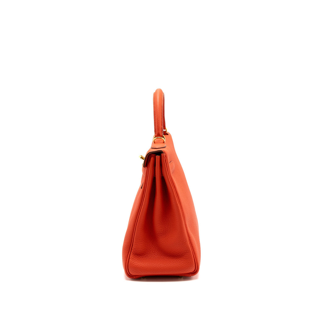 Hermes kelly 32 togo capucine GHW