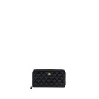 CHANEL CLASSIC LONG ZIPPED WALLET CAVIAR BLACK GHW (MICROCHIP)