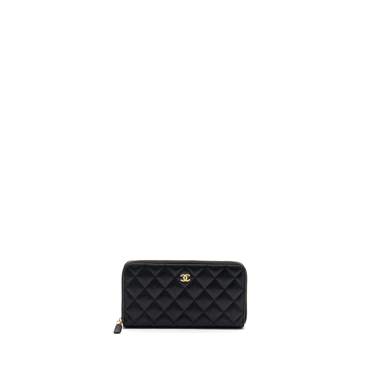 CHANEL CLASSIC LONG ZIPPED WALLET CAVIAR BLACK GHW (MICROCHIP)