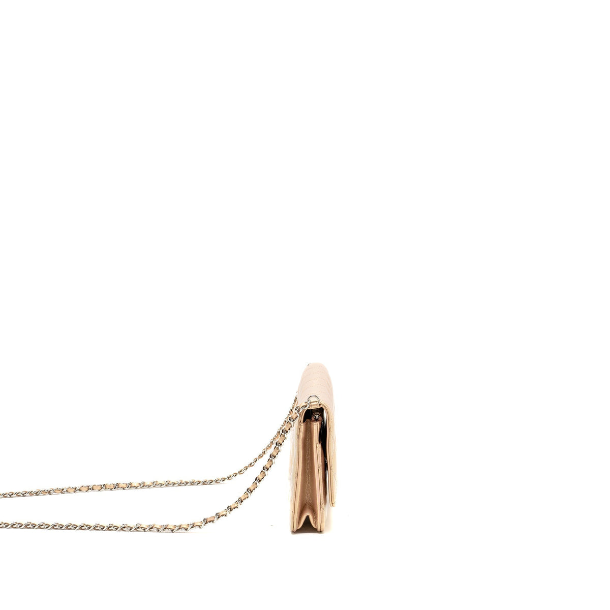 CHANEL CLASSIC WALLET ON CHAIN LAMBSKIN IRIDESCENT PINK SHW (MICROCHIP)