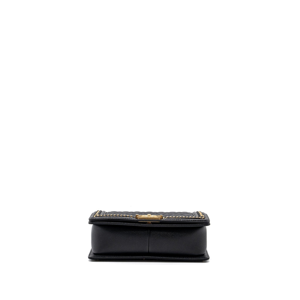 CHANEL MEDIUM BOY BAG LIMITED EDITION CAVIAR BLACK GHW (MICROCHIP)
