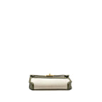 HERMES POCHETTE KELLY DEPECHES 25 CANVAS / TOGO ECRU BEIGE / VERT OLIVE GHW