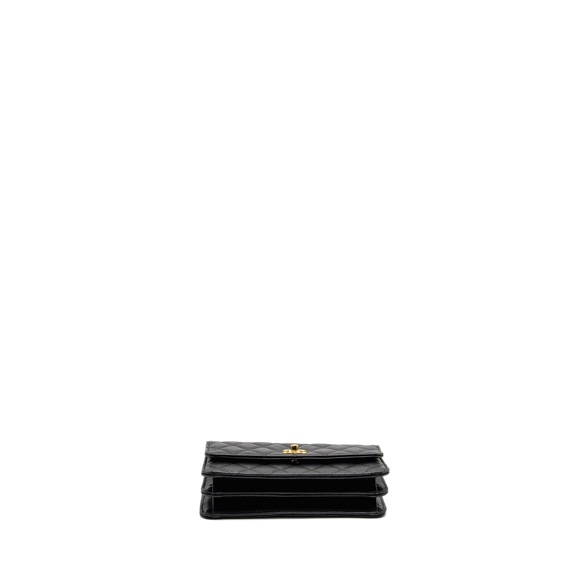 CHANEL 23S WALLET ON CHAIN WITH BAG CHARM CAVIAR BLACK GHW(MICROCHIP)