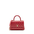 CHANEL SMALL COCO HANDLE CAVIAR RED LGHW (MICROCHIP)
