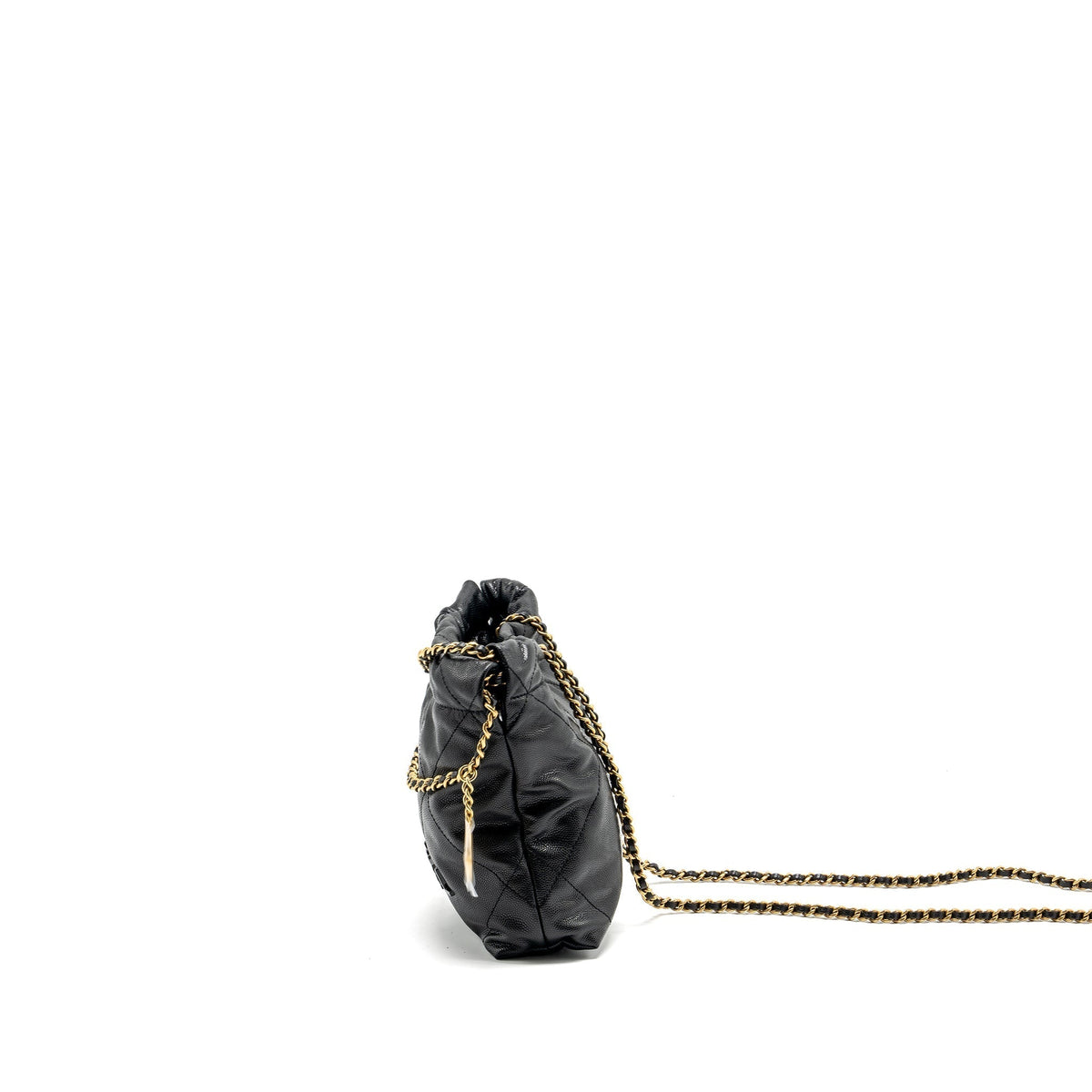 CHANEL MINI 22 BAG CAVIAR BLACK GHW (MICROCHIP)