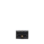 CHANEL CLASSIC FLAP CARD HOLDER CAVIAR BLACK GHW (MICROCHIP)