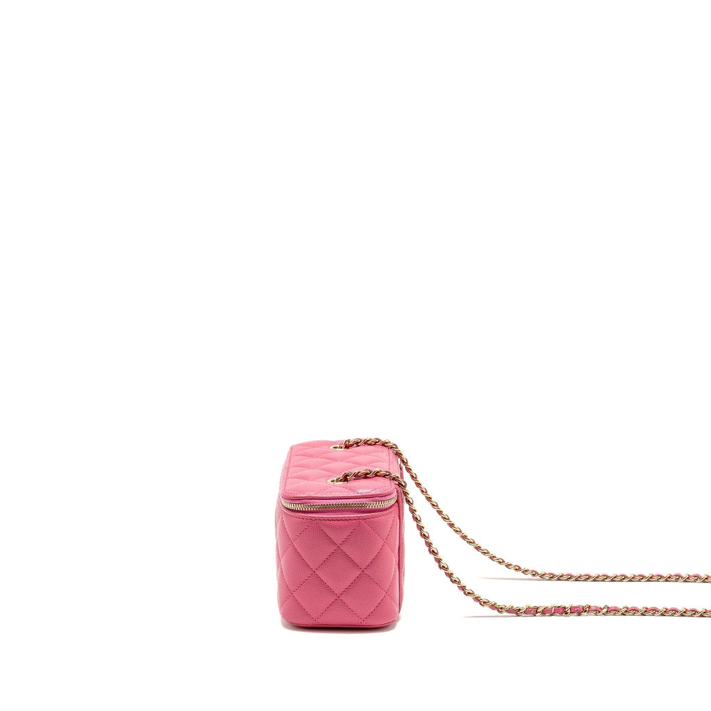CHANEL LONG VANITY CASE WITH CHAIN CAVIAR HOT PINK LGHW