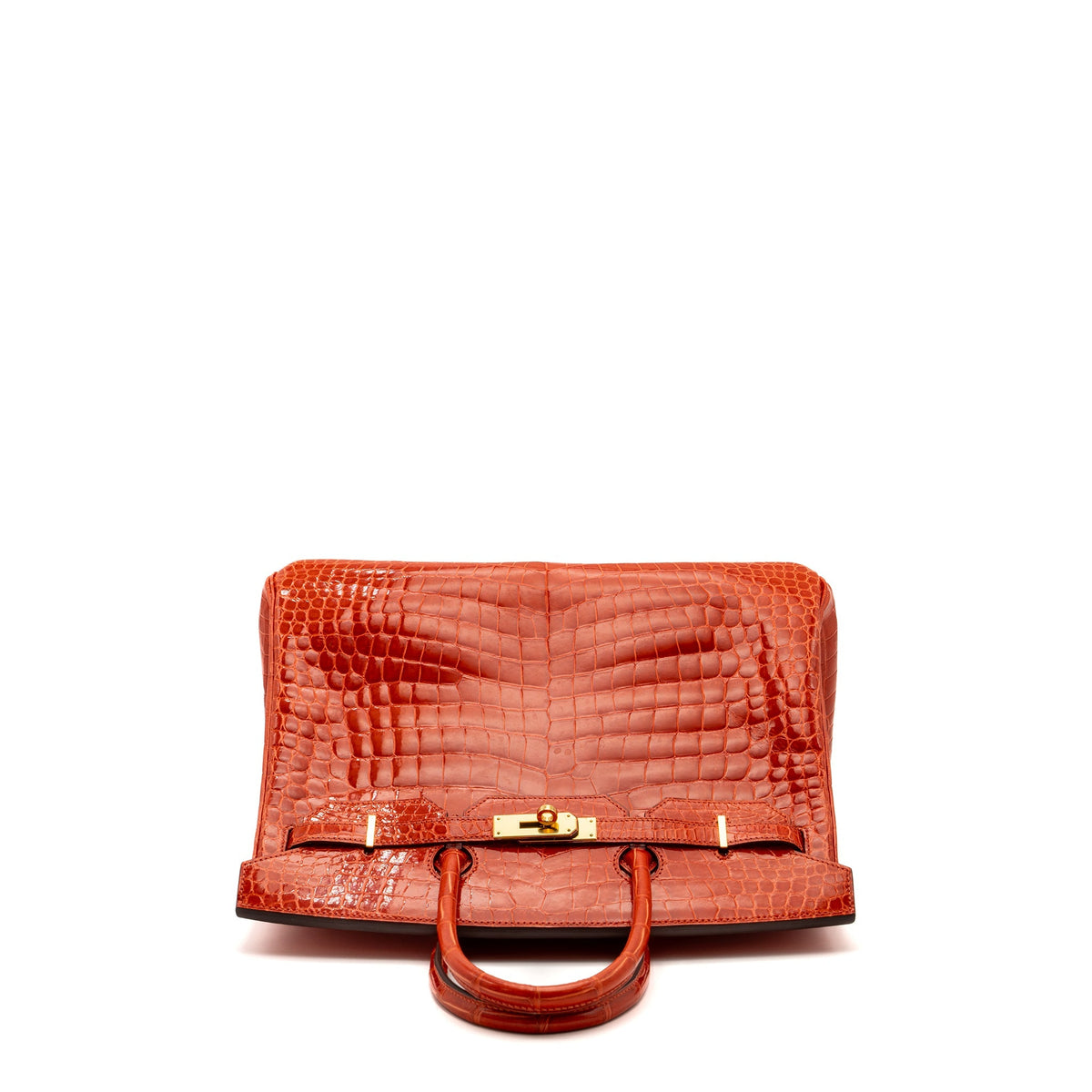 Hermes Birkin 35 Shiny Crocodile Porosus Feu GHW