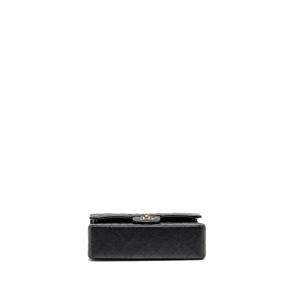 CHANEL SMALL CLASSIC DOUBLE FLAP BAG CAVIAR BLACK SHW