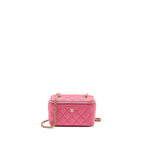 CHANEL LONG VANITY CASE WITH CHAIN CAVIAR HOT PINK LGHW