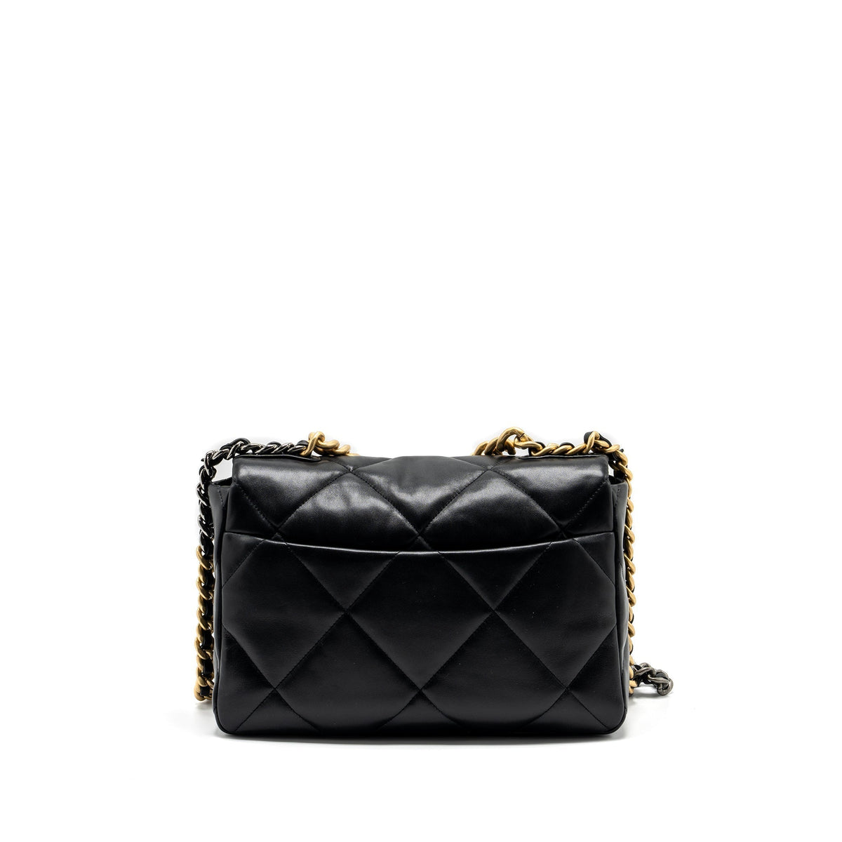 CHANEL LARGE 19 BAG LAMBSKIN BLACK GHW