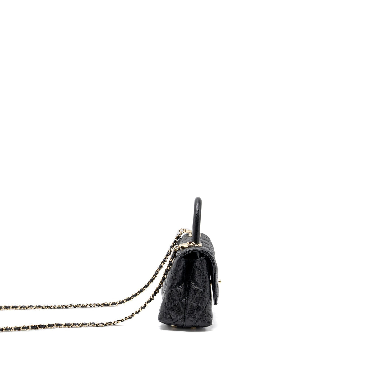 CHANEL COCO HANDLE EXTRA MINI CAVIAR BLACK LGHW(MICROCHIP)