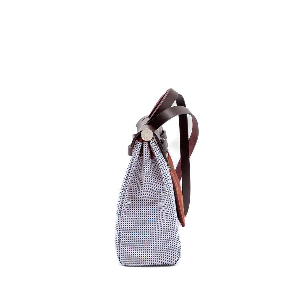 Hermes Herbag 31 zip bag multi colour rouge sellier / pink/ blue/ ecru SHW