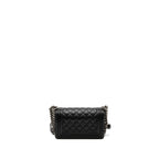 CHANEL SMALL BOY BAG CALFSKIN BLACK RUTHENIUM SILVER HARDWARE