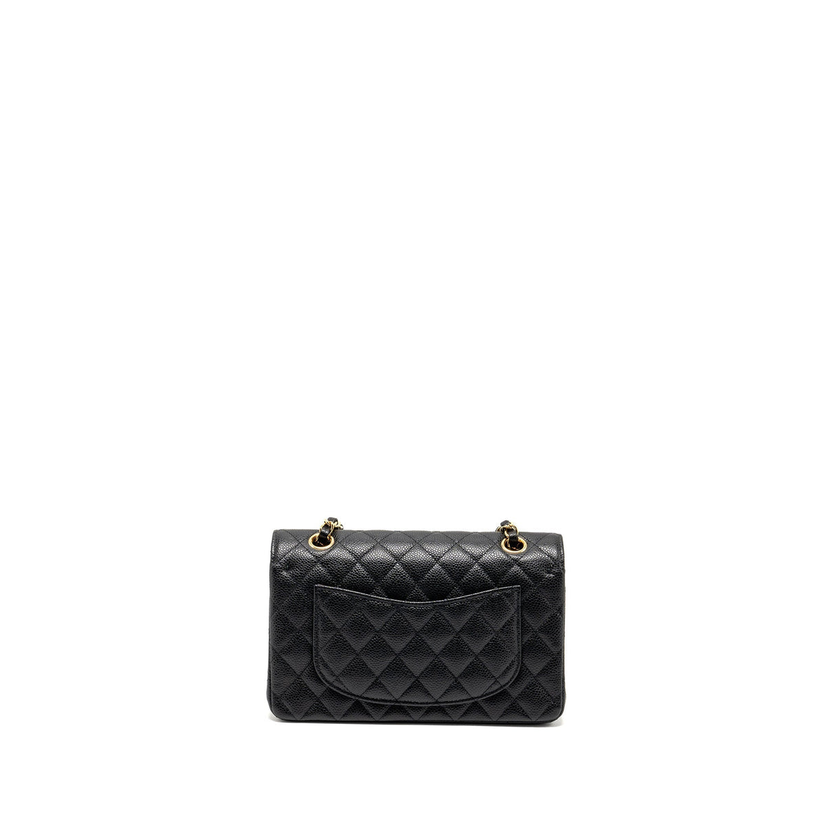 CHANEL SMALL CLASSIC DOUBLE FLAP BAG CAVIAR BLACK GHW(MICROCHIP)