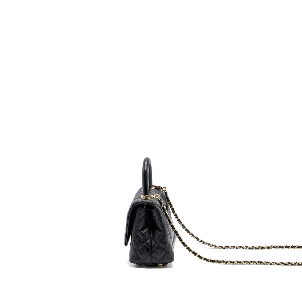 CHANEL COCO HANDLE EXTRA MINI CAVIAR BLACK LGHW(MICROCHIP)
