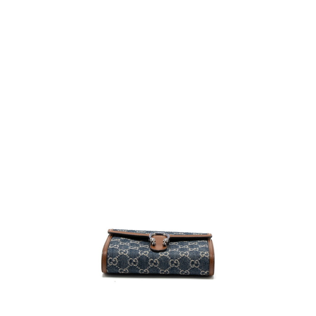 GUCCI DIONYSUS CHAIN WALLET GG SUPREME DENIM/LEATHER MULTICOLOUR HARDWARE