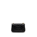 CHANEL PEARL CRUSH MINI RECTANGULAR FLAP BAG LAMBSKIN BLACK GHW (MICROCHIP)