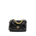 CHANEL LARGE 19 BAG GOATSKIN BLACK MULTICOLOUR HARDWARE