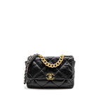 CHANEL LARGE 19 BAG GOATSKIN BLACK MULTICOLOUR HARDWARE