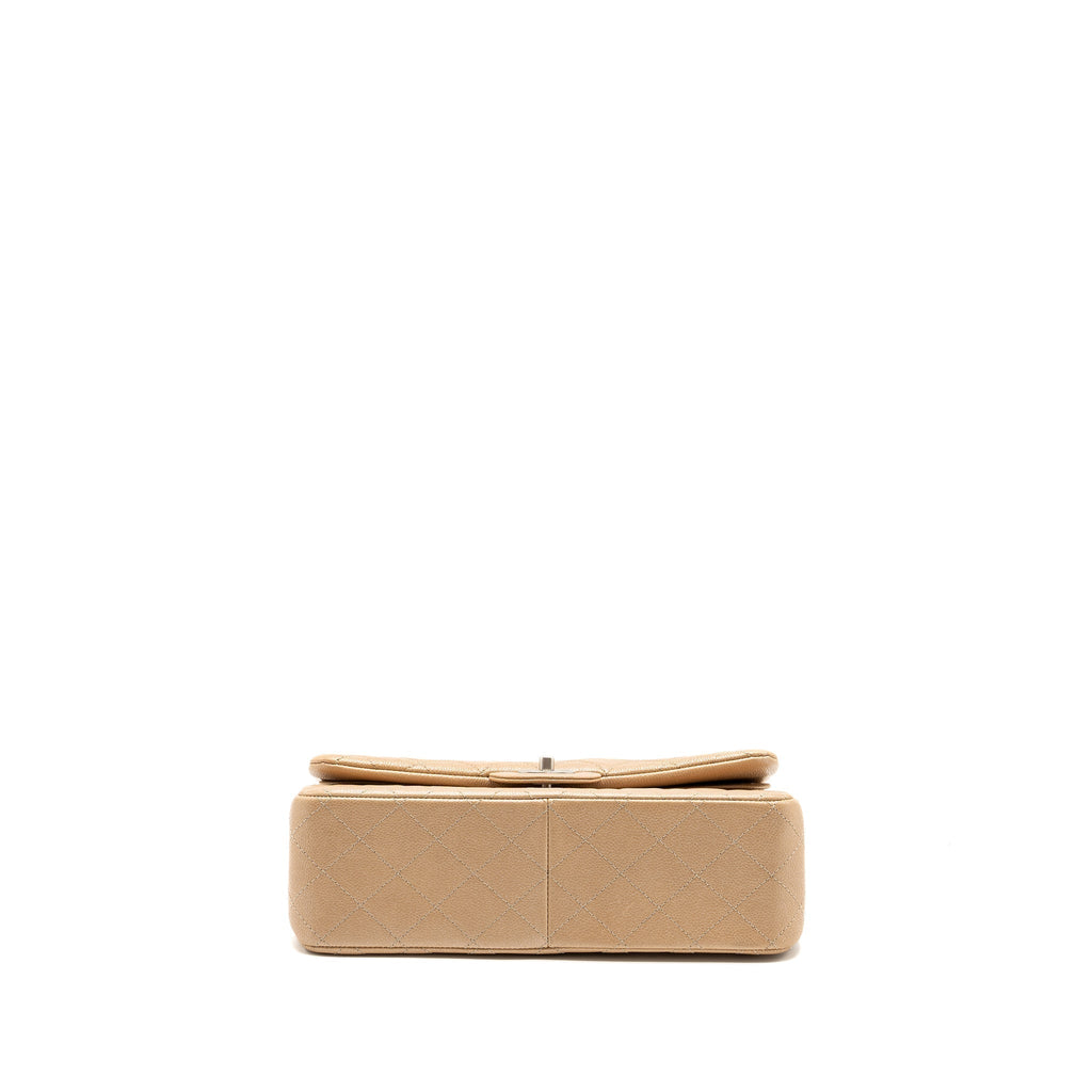CHANEL CLASSIC JUMBO DOUBLE FLAP BAG CAVIAR IRIDESCENT BEIGE BRUSHED SHW