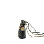 CHANEL 23S MINI 22 BAG WITH PEARL SHINY CALFSKIN BLACK BRUSHED GHW (MICROCHIP)