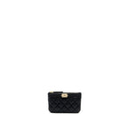 CHANEL SMALL BOY ZIP POUCH SHINY GRAINED CALFSKIN BLACK GHW