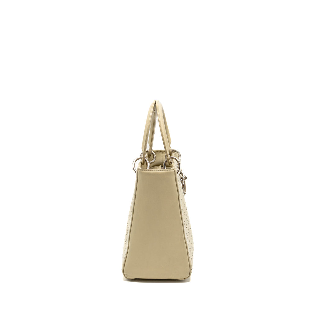 DIOR MEDIUM LADY DIOR LEATHER BEIGE SHW