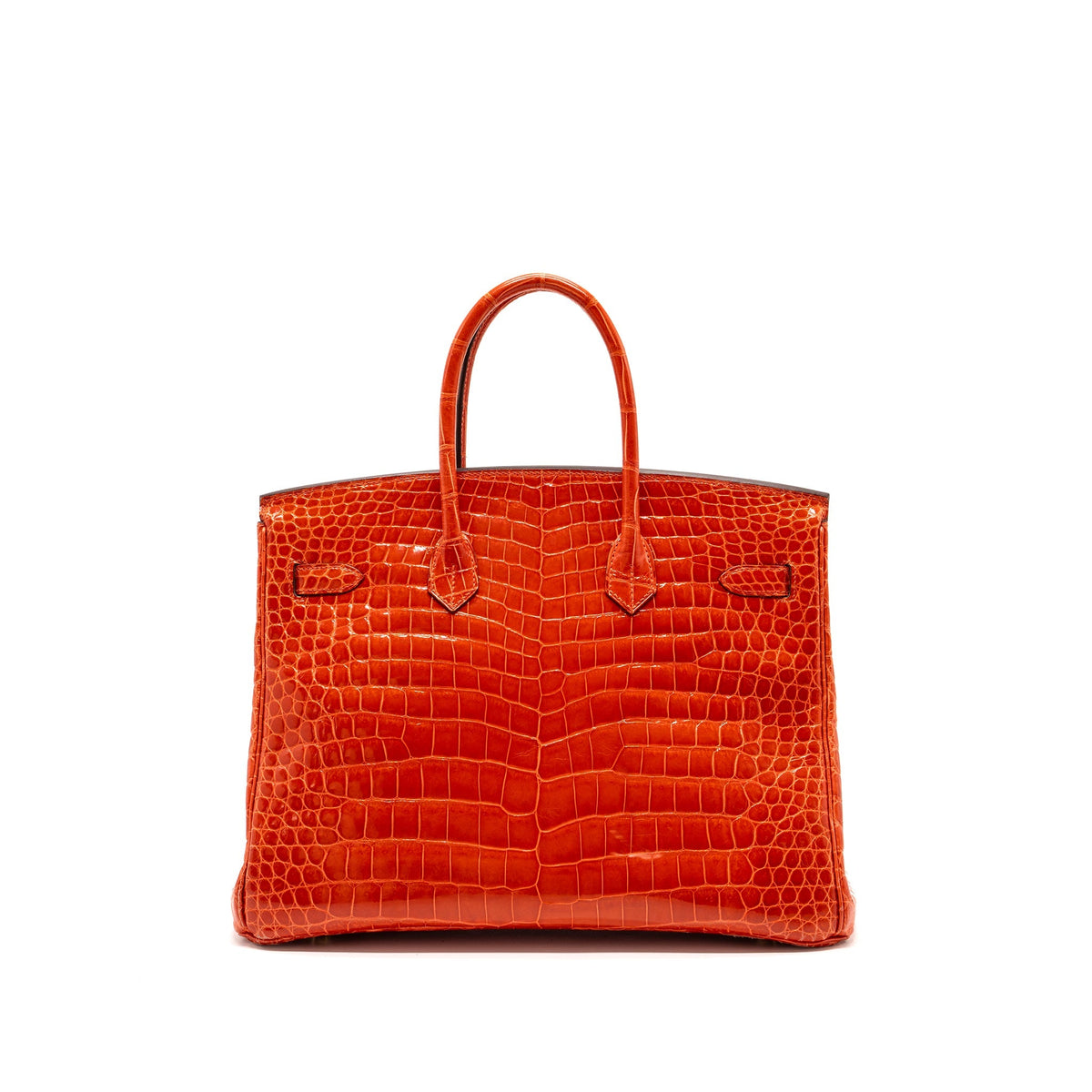 Hermes Birkin 35 Shiny Crocodile Porosus Feu GHW