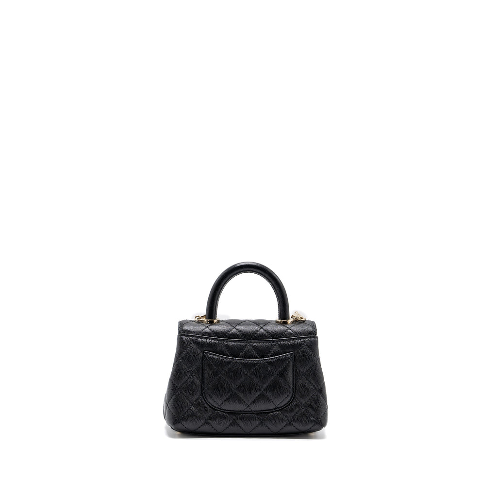 CHANEL COCO HANDLE EXTRA MINI CAVIAR BLACK LGHW(MICROCHIP)