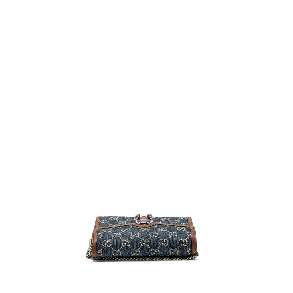 GUCCI DIONYSUS CHAIN WALLET GG SUPREME DENIM/LEATHER MULTICOLOUR HARDWARE