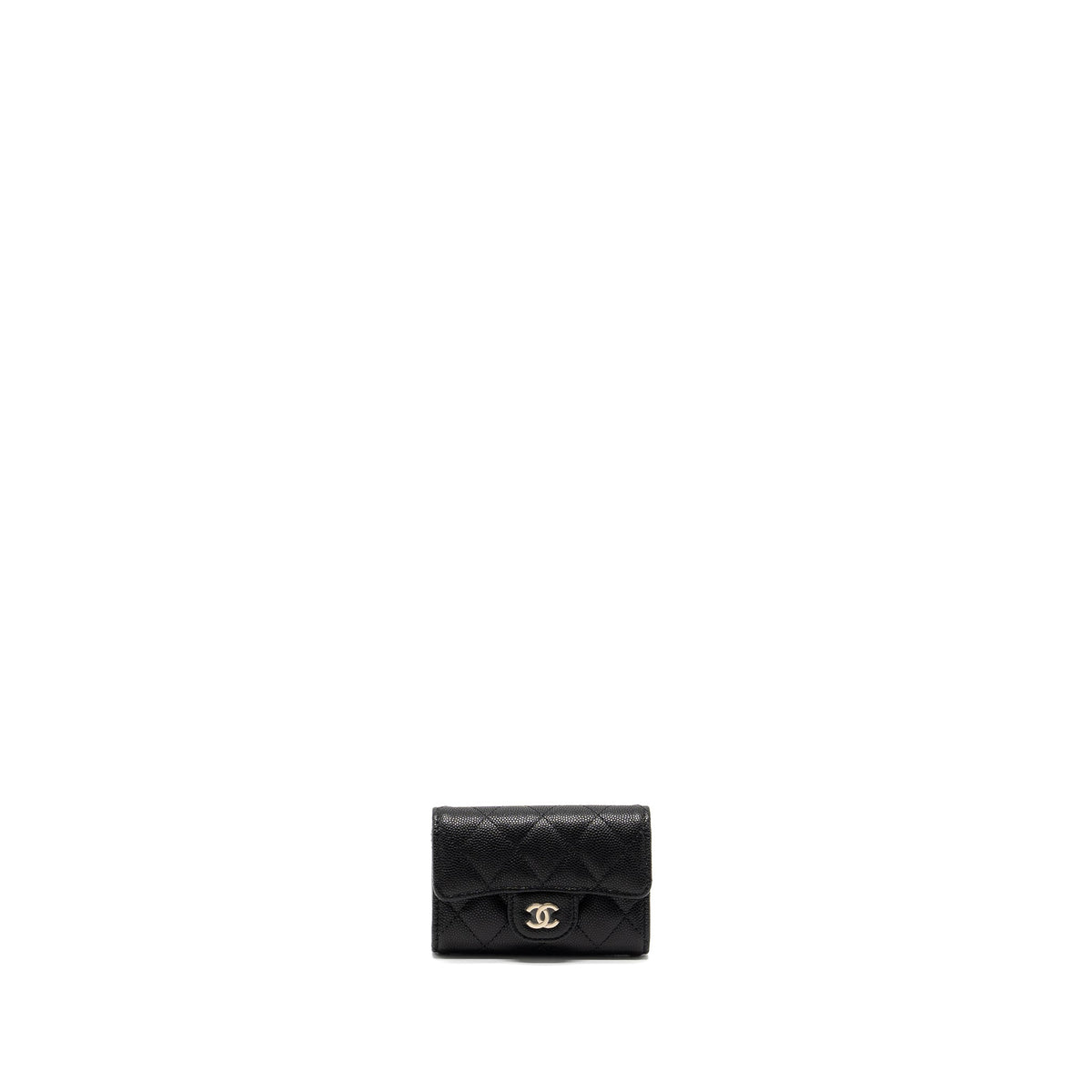 CHANEL CLASSIC FLAP KEY HOLDER CAVIAR BLACK LGHW