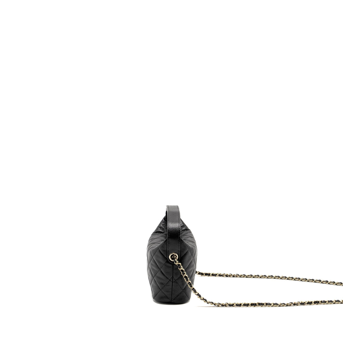 CHANEL 25C QUILTED HOBO BAG CAVIAR BLACK GHW (MICROCHIP)