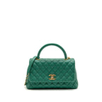 Chanel Medium Coco Handle Caviar Green GHW