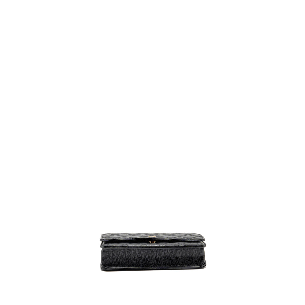 CHANEL CLASSIC WALLET ON CHAIN CAVIAR BLACK GHW (MICROCHIP)