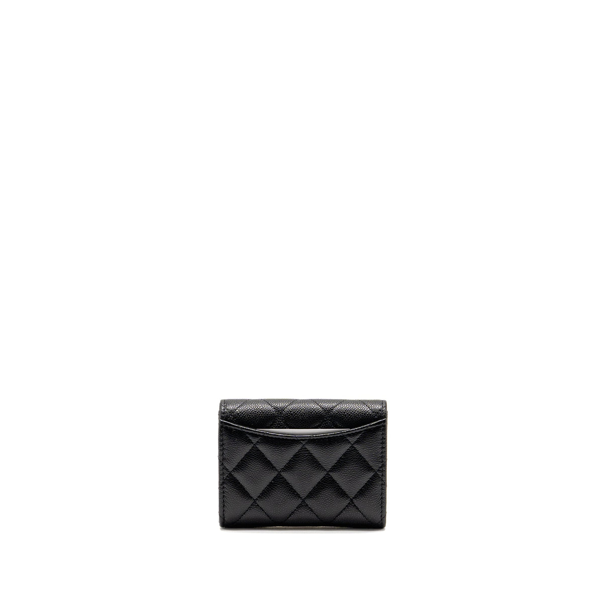 CHANEL CLASSIC FLAP CARD HOLDER CAVIAR BLACK LGHW (MICROCHIP)