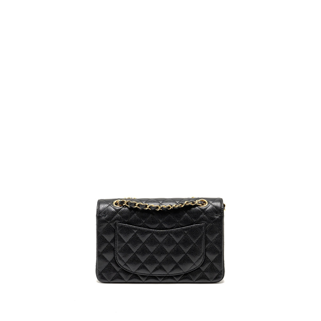 CHANEL SMALL CLASSIC DOUBLE FLAP BAG CAVIAR BLACK GHW (MICROCHIP)