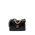 CHANEL LARGE 19 BAG LAMBSKIN BLACK GHW