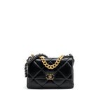 CHANEL LARGE 19 BAG LAMBSKIN BLACK GHW