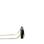 CHANEL COCO HEART WALLET ON CHAIN LAMBSKIN BLACK GHW (MICROCHIP)