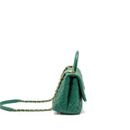 Chanel Medium Coco Handle Caviar Green GHW