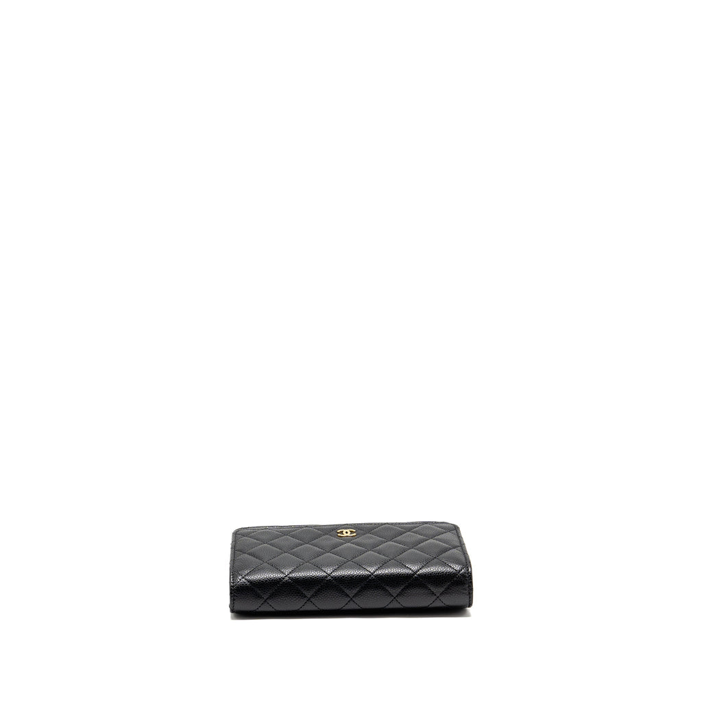 CHANEL CLASSIC WALLET ON CHAIN CAVIAR BLACK GHW (MICROCHIP)