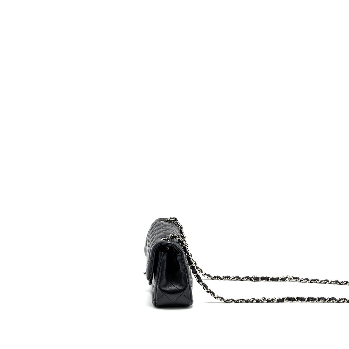 CHANEL MINI RECTANGULAR FLAP BAG LAMBSKIN BLACK SHW